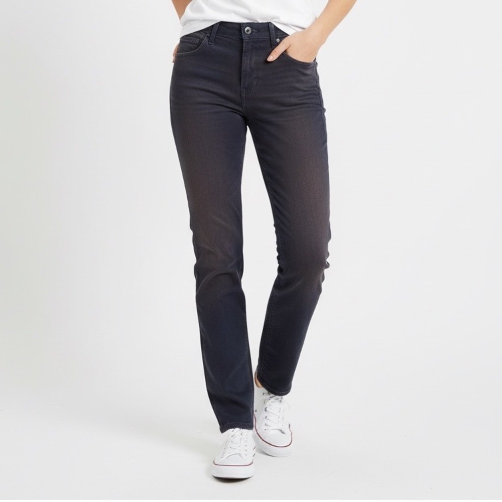 PAIGE Normandie Navy Blue Cotton Polyurethane Blend Straight Leg Pants Size 29 - Picture 1 of 8